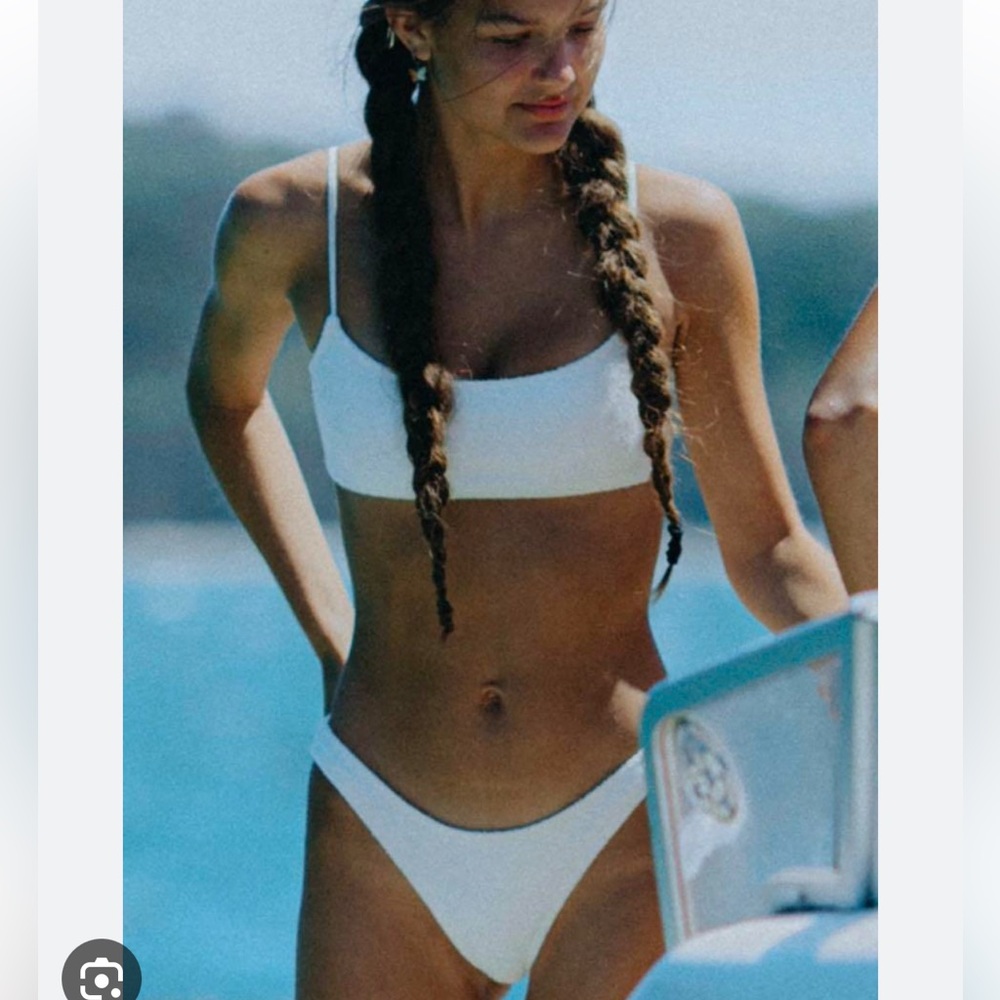 Traingl white Terry cloth bikini, NWT!